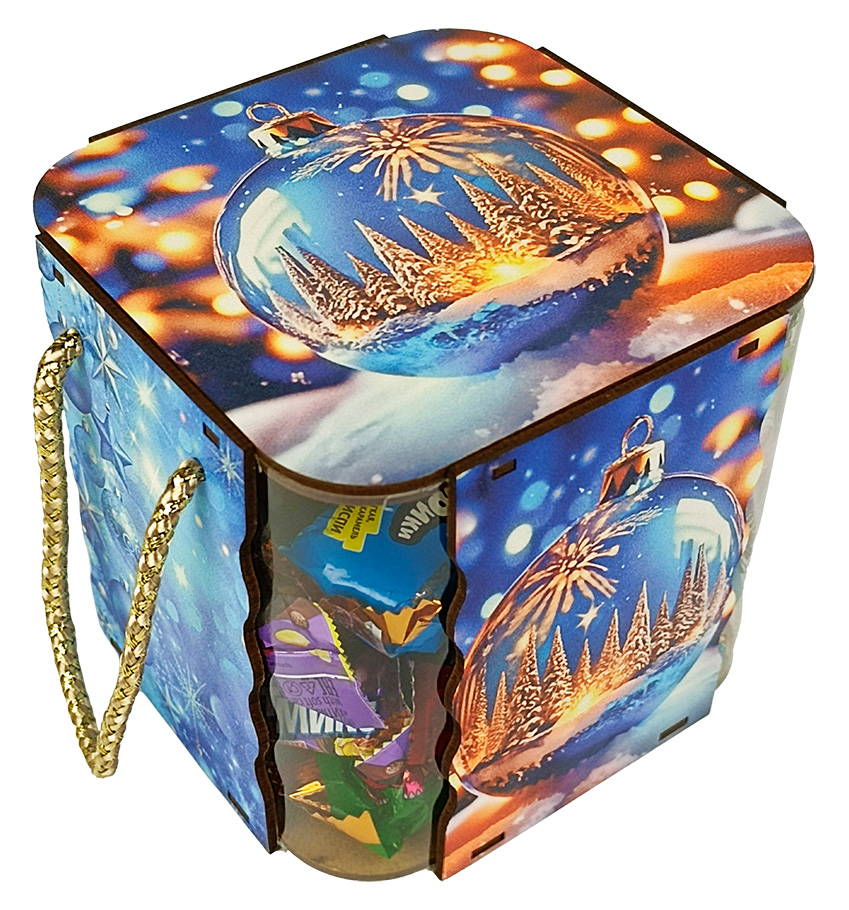 Куб прозрачный синий